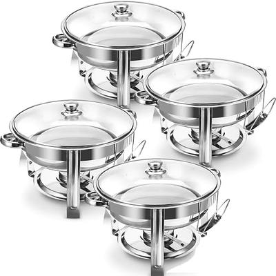 GRANDMA SHARK Chafing Dish Buffet Set, Food Warmers for Parties 2 Packs 8QT  Stainless Steel Rectangular Chafers and Buffet Warmer with Alcohol Furnace