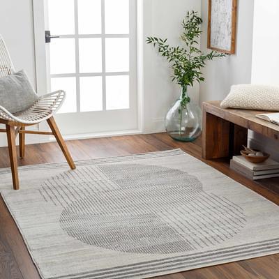 Gray and Cream Farmhouse Entry Rug