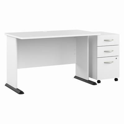 SAUDER Cottage Road 65.118 in. White 6-Drawer Executive Desk with