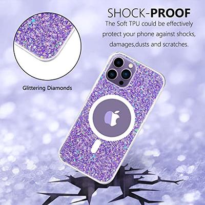Compatible with iPhone 14 Pro Max Glitter Magnetic Case, Cute