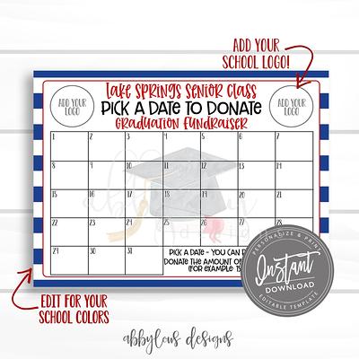 Editable Dancer Calendar Fundraiser Template Pick a Date to 