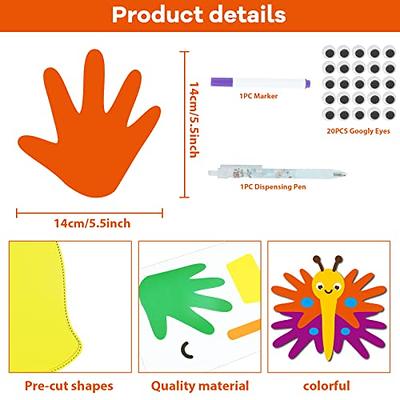  ZOIIWA 12 Sets Arts and Craft Kit for Toddlers  PreschoolersHandprint Crafts Fun and Education Gift Sets for Kids Boys  Girls Animal Paper Craft Sets Includes Supplies Googly Eyes Marker  Dispensing Pen 