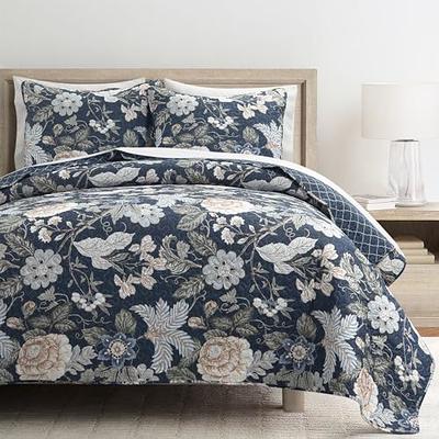 Nautica Gulf Shores Cotton Reversible 3 Piece Quilt Set, Full