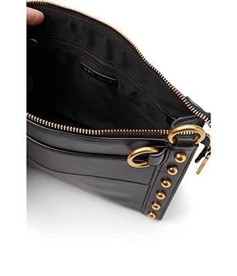 Rebecca Minkoff | Chevron Quilted Love Crossbody with Chain Inset | Black/Antique Brass