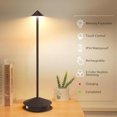 Cordless Table Lamp, Led Metal Usb Rechargeable 6000mah(black)