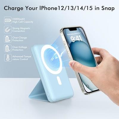 podoru Magnetic Power Bank, Foldable 10000mAh Wireless Portable Charger with  Smart LED Display 22.5W PD Fast Charging Magnetic Battery Pack for iPhone 15 /14/13/12/Mini/Pro/Pro Max-Light Blue - Yahoo Shopping