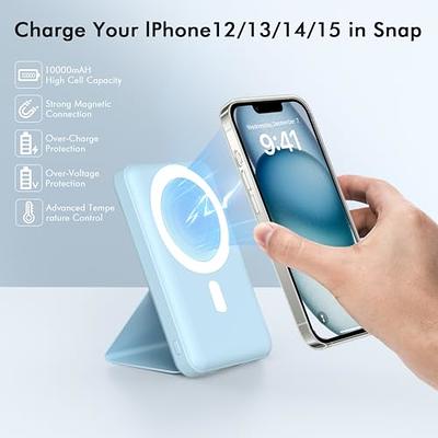 podoru Magnetic Power Bank, Foldable 10000mAh Wireless Portable Charger with  Smart LED Display 22.5W PD Fast Charging Magnetic Battery Pack for iPhone  15/14/13/12/Mini/Pro/Pro Max-Light Blue - Yahoo Shopping