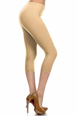 Women's Plus Size 1 Waistband Solid Peach Skin Leggings. - 1