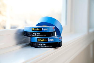 Painters Tape 1 inch Wide Residue Free Wall Painting Blue Masking Tape with  Sharp Lines 1 inch x 60 Yards x 4 Rolls (240 Total Yards) (White)