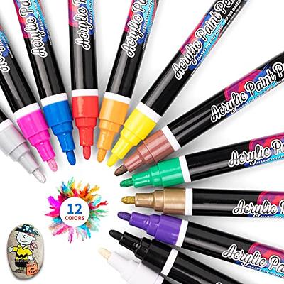 Grabie Acrylic Paint Pens - 28 Color Extra Fine Tip Markers for Painting  Various Surfaces - Premium Art Supply Set - Yahoo Shopping