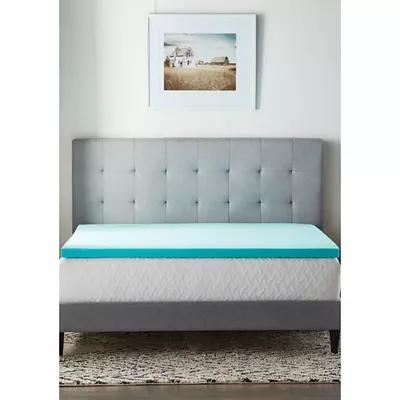 Lucid Comfort Collection 3 in. Gel and Aloe Infused Memory Foam Topper - Twin, Blue