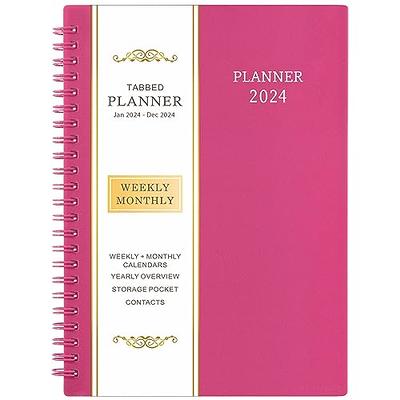 2024 Planner - Weekly & Monthly Planner 2024, Planner 2024, From January  2024 - December 2024, 6.25 in × 8.3 in, Flexible Cover, Twin-Wire Binding 
