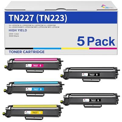  TN-227BK/C/M/Y High Yield Toner Cartridge for Brother TN227  TN-227 TN223 TN-223 Use with Brother HL-L3270CDW HL-L3290CDW HL-L3210CW  HL-L3230CDW MFC-L3770CDW MFC-L3750CDW MFC-L3710CW Printer (5 Packs) :  Office Products