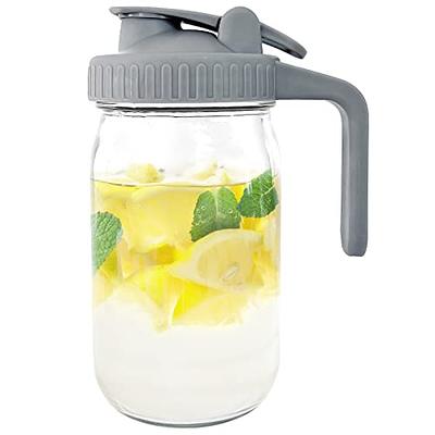 Half Gallon Mason Jar Pitcher Large Wide Mouth 64 oz with Lid - 2 Quart for  Iced Tea, Sun Lemonade, Coffee, Airtight, Set of 1 - Yahoo Shopping