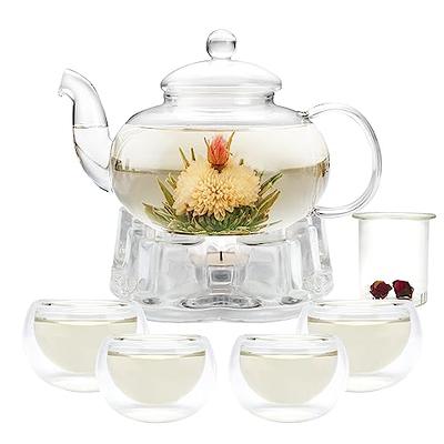 Teaz Café Teapot w/Stainless Steel Infuser - White