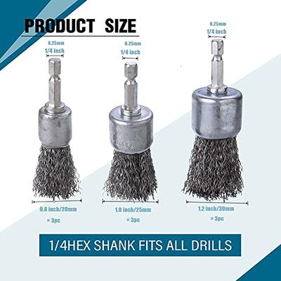 Double Elite Wire Brush for Drill Set 7 Pcs, Abrasive Wire Wheel for Drill  1/4