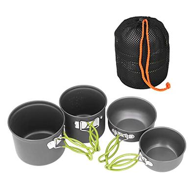 Afoxsos Portable Camping Cooker Outdoor Pot Set with Cutlery Carry Mesh Bag for Outdoor Camping Hiking and Picnic (12-Piece)