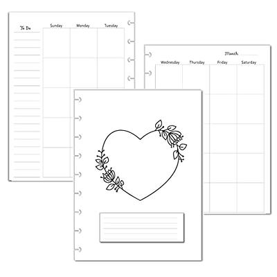 Undated Monthly Calendar Refills for 9 Disc Happy Planners (Cat) 