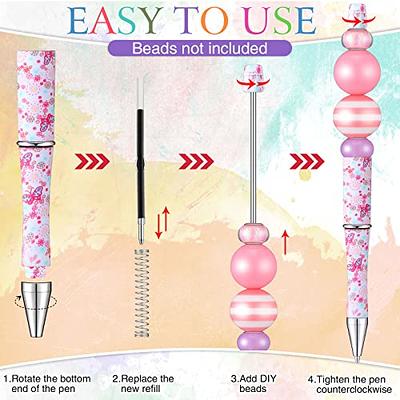 Cobee® Beadable Ballpoint Pens, 6 Pieces 1.0mm Bead Rollerball Pen Plastic  DIY Black Ink Pens Beaded Pens Gift for Kids Students Office School Supplies  - Yahoo Shopping