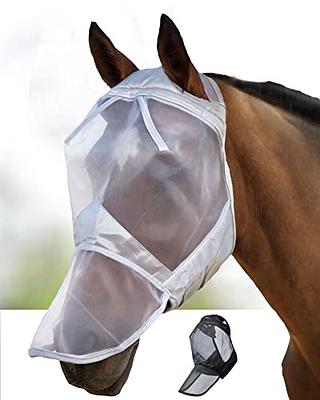 TGW Riding Horse Fly Mask Super Comfort Horse Fly Mask Elasticity Fly Mask with Ears We Only Make Products That Horses Like (Midnight Blue, L)