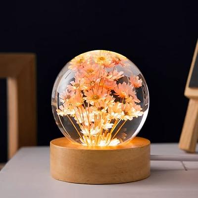 MARZIUS Flower Crystal Ball Night Light,2.4 inch Glass Ball Night Lamp with  Woodern Base,Decorations Gifts for Men,Women,Kids,Boys,Girls,Teens (Red  Daisy) - Yahoo Shopping