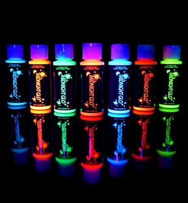 Midnight Glo UV Neon Face & Body Paint Glow Kit (7 Bottles 2 oz. Each)  Black Light Reactive Fluorescent Paint - Safe, Washes Off Skin, Non-Toxic -  Yahoo Shopping