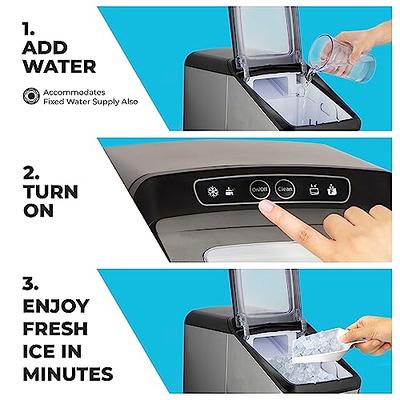  HUMHOLD Nugget Ice Maker Countertop, 33Lbs Chewable Pebble Ice  Per Day, Auto Self Cleaning, Crunchy Pellet Ice Cubes Maker Machine,  Portable Compact Design for RV/Home/Kitchen/Office : Appliances