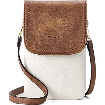 BOSTANTEN Leather Small Crossbody Bags for Women Designer Cell Phone Bag Wallet Purses Adjustable Strap