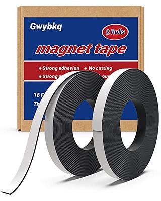 Magnetic Tape 2 Rolls Flexible Magnetic Strip(16 feet x 1/16