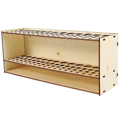 67 Holes Paintbrush Holder Wooden Paint Brush Stand Desk Organizer