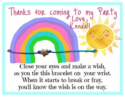 Rainbow Party Favor Personalized Rainbow Bracelet Rainbow Name 