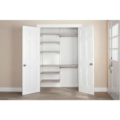 Everbilt Genevieve 4 ft. White Adjustable Closet Organizer Long