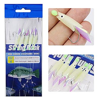 Ocean CAT 10-Pack Saltwater Fishing Bait Rigs with High Carbon Hooks and  Luminous Beads