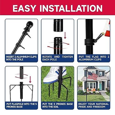  FFILY Flag Pole for Outside In Ground - 25 FT Heavy Duty  Flagpole Kit for Yard - Extra Thick Outdoor Flag Poles with 3x5 American  Flag for Residential or Commercial