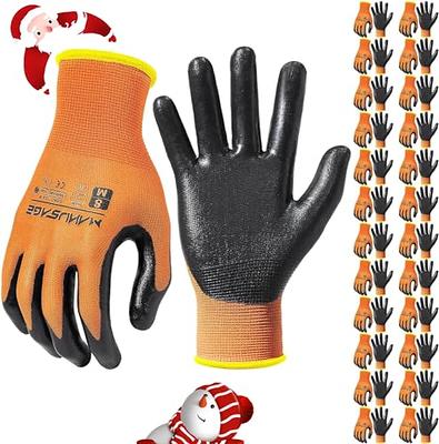  MANUSAGE Safety Work Gloves, Nitrile Work Gloves For