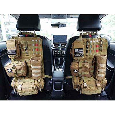 Molle Tactical Seat Back Organizer Panel with Pouches, Universal