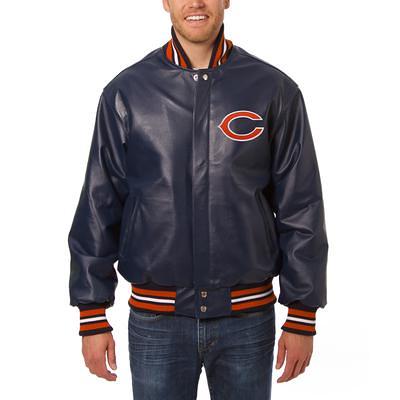 Chicago Bears The Wild Collective Metallic Bomber Full-Snap Jacket - Black