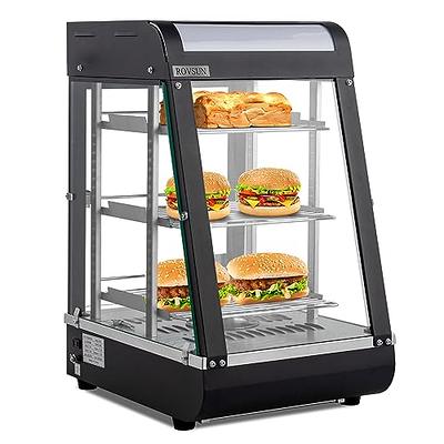 2 Tier Countertop Food Warmer Commercial Heat Food Pizza Display Case Warm  750W