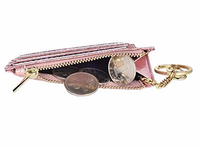 woogwin Womens Slim RFID Credit Card Holder Mini Front Pocket Wallet Coin Purse Keychain