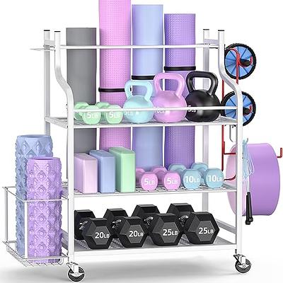 Grand Basics Home Gym Storage Rack for Yoga Mats - Easy to Assemble Weight  Rack for Home Gym - Heavy-Duty Organizer for Dumbbells & All Workout