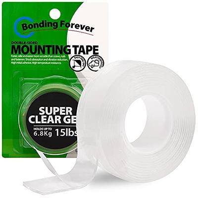 LLPT Nano Tape Double Sided Tape 2.36 inch x 16.5 Feet Strong Mounting Tape Heavy Duty Gel Tape Clear Traceless Washable No Residue for Home Office SN650