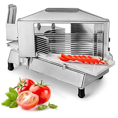 SIXRARI Electric French Fry Cutter, Automatic Potato Cutter Stainless Steel  with 1/2 & 3/8 Inch Blade,Vegetable Cutter,Commercial and Household Potato