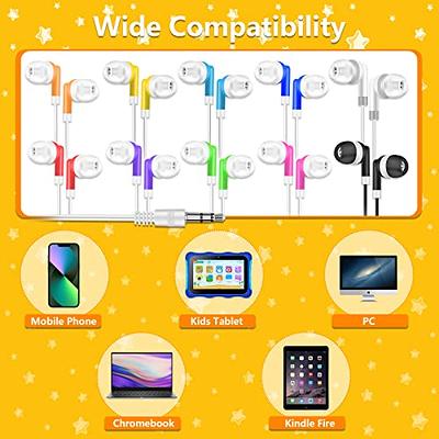 10 Pack Earbuds Headphones - School / Library / Office Supplies Wholesale  Bulk Replacement Earphone Earbuds for Kids, Adults - Individually Bagged  Gift - Assorted Colors 