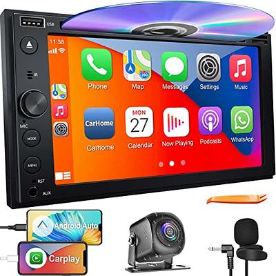 7 Inch Android Double Din Car Stereo Wireless CarPlay & Wireless Android  Auto,2+32G Touchscreen Car Radio Receiver with Dual Bluetooth,Live Rearview