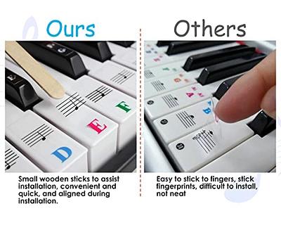 2 Pcs 88 Keys Removable Piano Key Labels Piano Keyboard Stickers