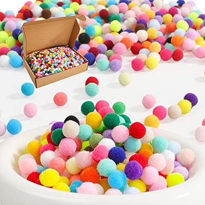 1000pcs Multicolor Pom Pom Balls, Assorted Sizes & Colors Pompoms for Arts  and Craft Making Decorations