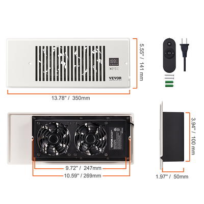 AyA Gear Smart register vent, Quiet ac vent fan with Thermostat