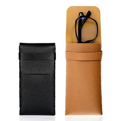 2pcs Soft Glasses Cases, 6.3x 3.1 Inch Leather Eyeglasses Case Portable Glasses  Case Soft Pouch Leather Sunglasses Pouch for Women Men Kids (Brown, Black)  - Yahoo Shopping