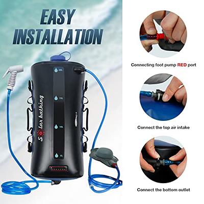 Ridgewinder Portable Shower for Camping with Dry Bag - Camp Shower with  Rechargeable Battery and Included 10L Dry Bag for Water Storage. Complete