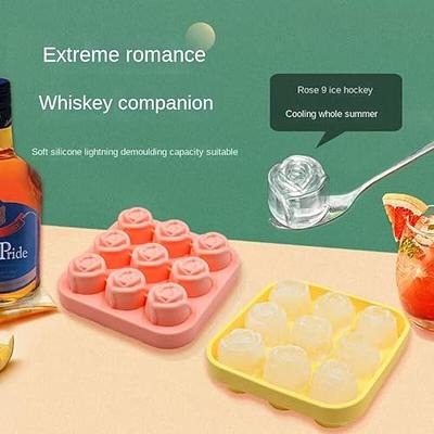 Silicone Mold Ice Hockey Molds Ice Tray With 6 Holes Lid Ice Tray Mold  Whiskey Ice Ball Maker With Lids & Large Square Ice Cube Molds 